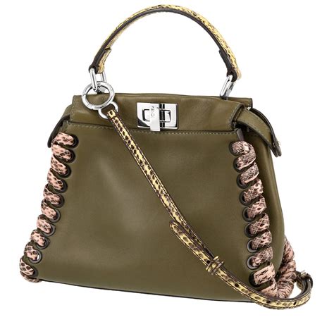 borsa in vera pelle inspired fendi peekaboo